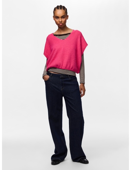 Pull Maille Shocking Pink PCALLIE PIECES - 1 | TOP